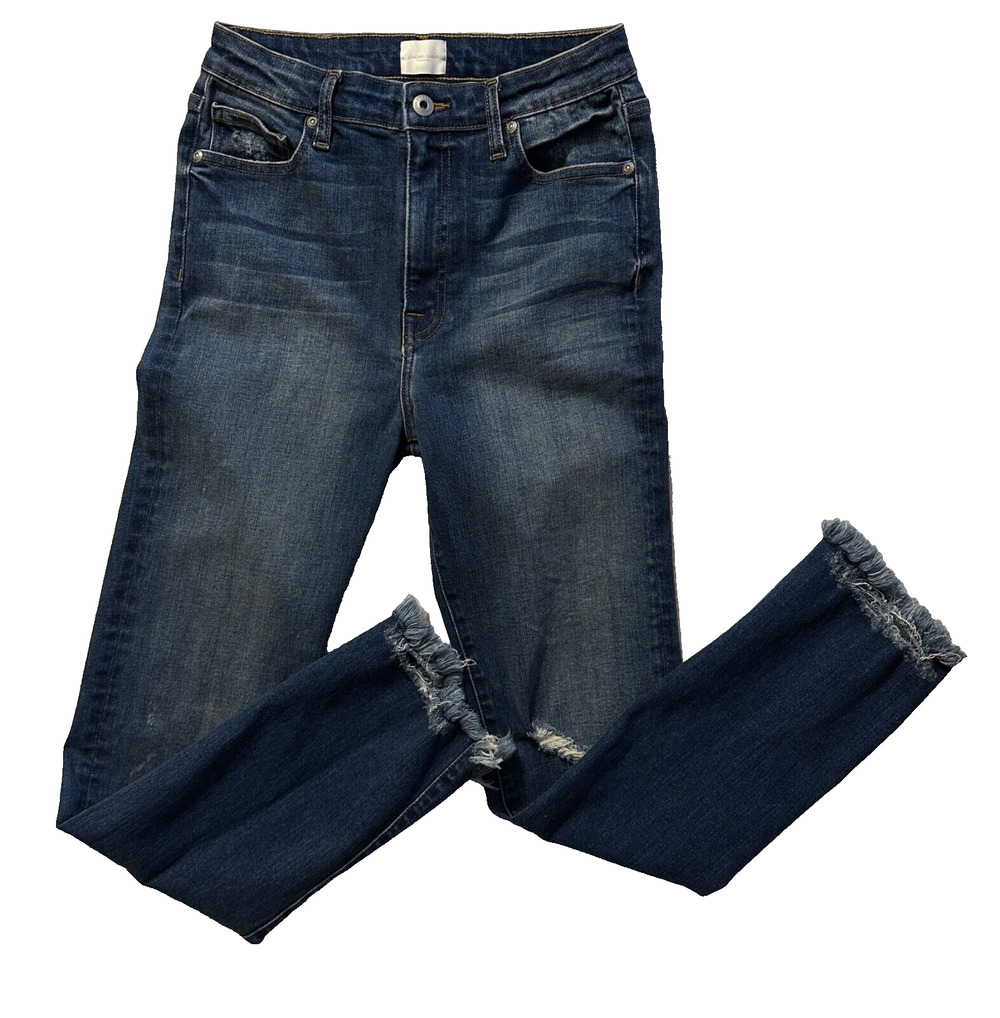 Jonathan Simkhai River High Rise Straight Jeans Size 27 Distressed Atlantic USA